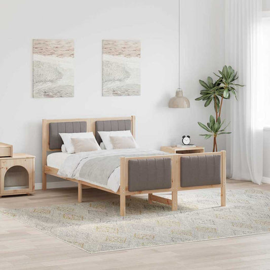 Struttura del Letto con testiera Marrone e taupe 120 x 200 cm | homemem39