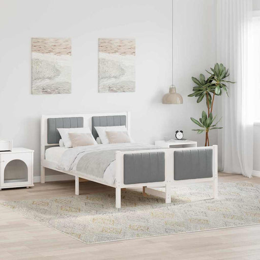 Struttura del Letto Bianco e grigio chiaro 120 x 200 cm | homemem39