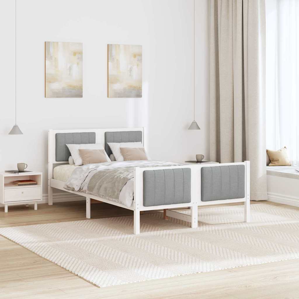 Struttura del Letto Bianco e grigio chiaro 120 x 200 cm | homemem39