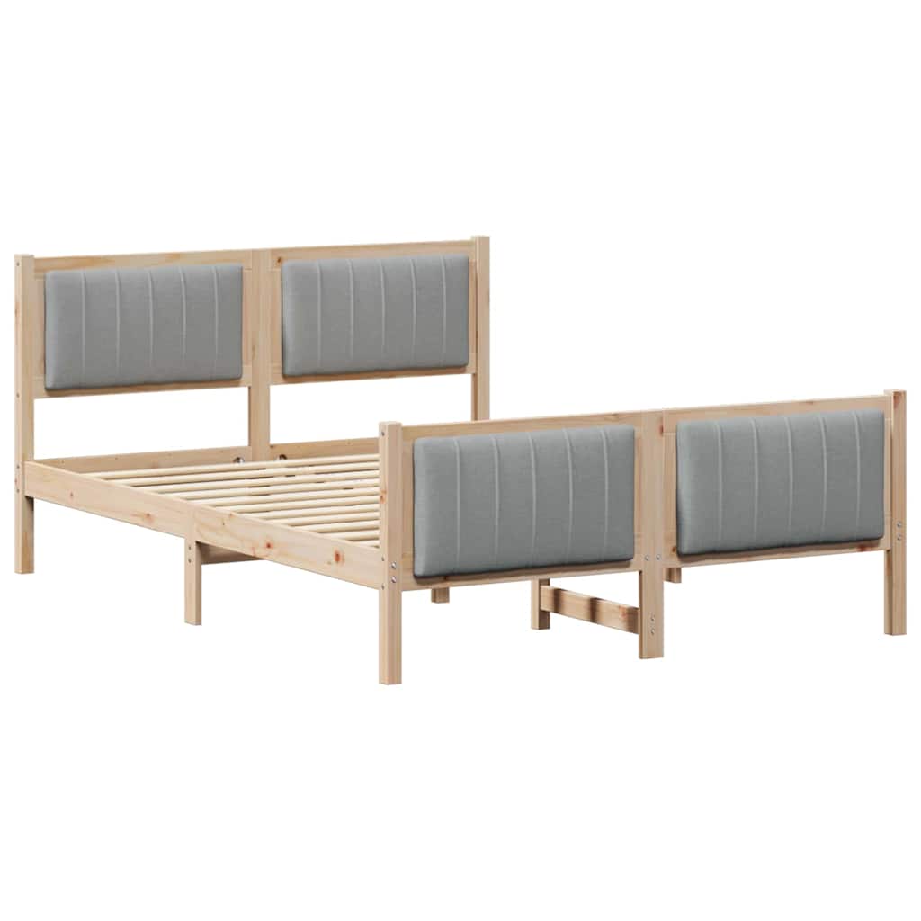 Struttura del Letto Marrone e grigio chiaro 135 x 190 cm | homemem39