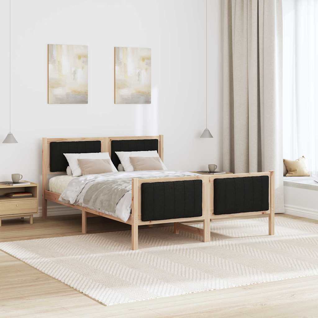 Struttura del Letto con testiera Marrone e nero 135 x 190 cm | homemem39