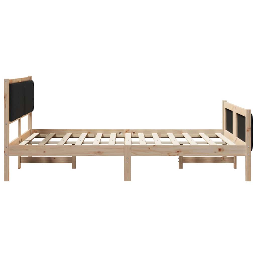 Struttura del Letto con testiera Marrone e nero 135 x 190 cm | homemem39