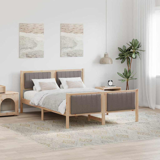 Struttura del Letto con testiera Marrone e taupe 135 x 190 cm | homemem39