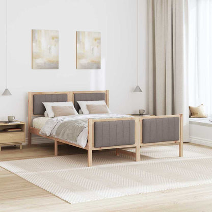 Struttura del Letto con testiera Marrone e taupe 135 x 190 cm | homemem39