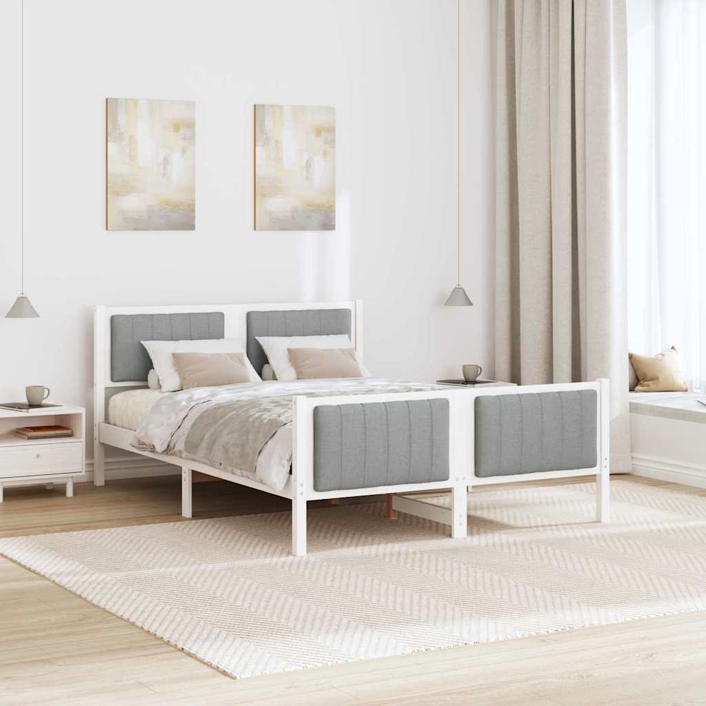 Struttura del Letto Bianco e grigio chiaro 135 x 190 cm | homemem39