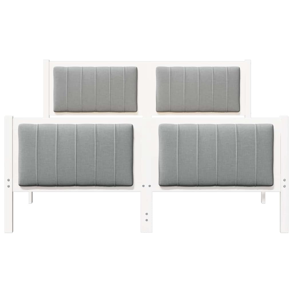 Struttura del Letto Bianco e grigio chiaro 135 x 190 cm | homemem39