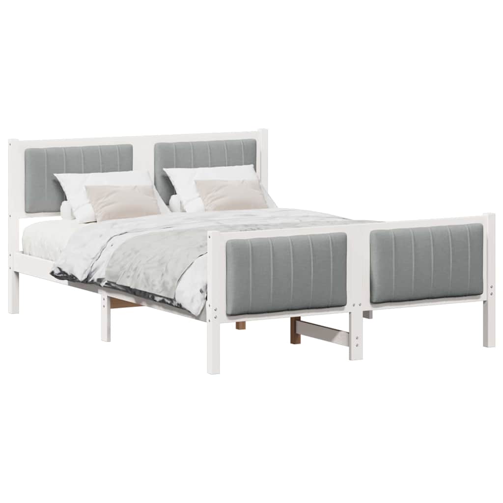 Struttura del Letto Bianco e grigio chiaro 135 x 190 cm | homemem39