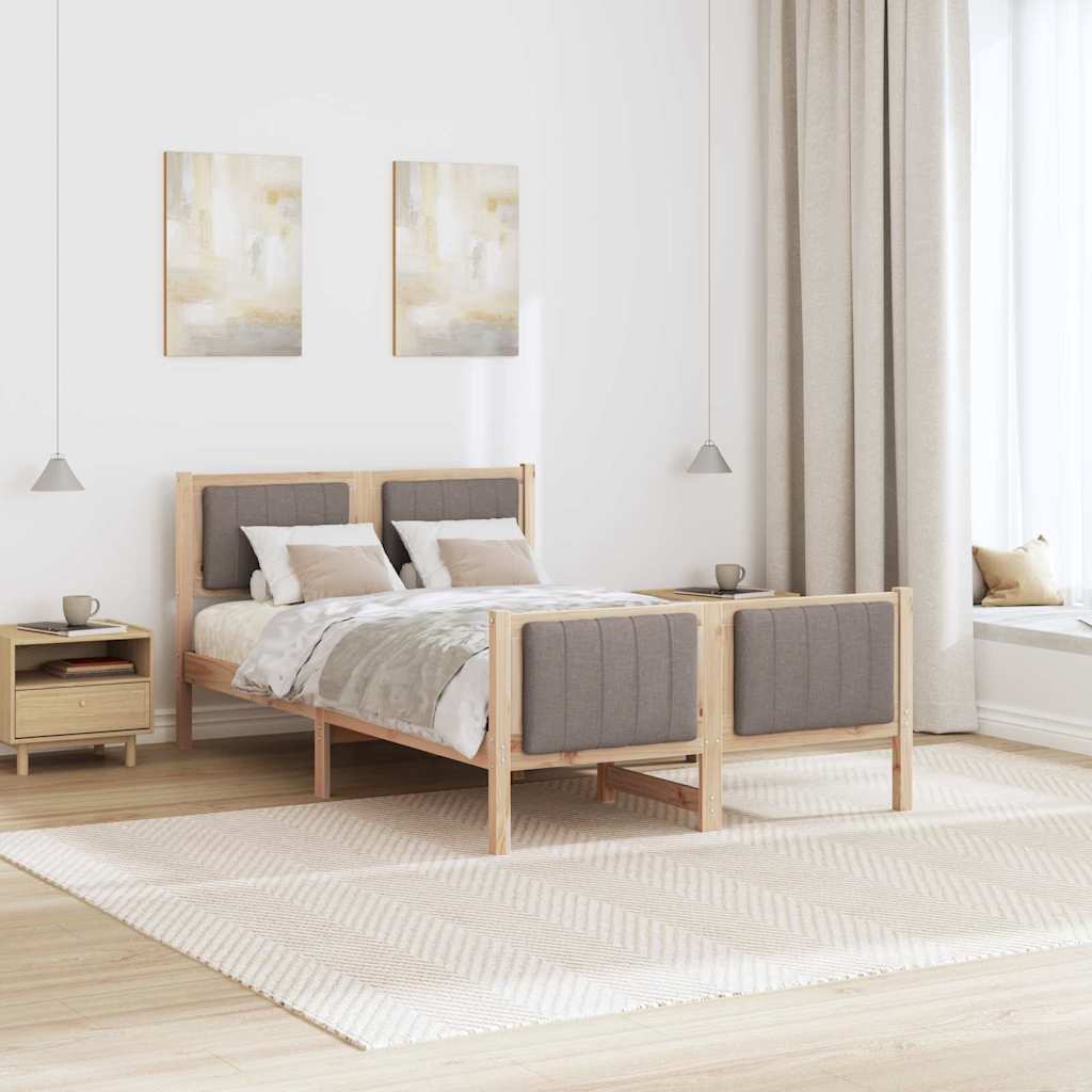 Struttura del Letto con testiera Marrone e taupe 120 x 190 cm