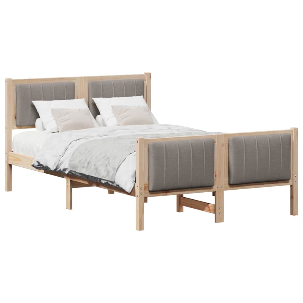 Struttura del Letto con testiera Marrone e taupe 120 x 190 cm