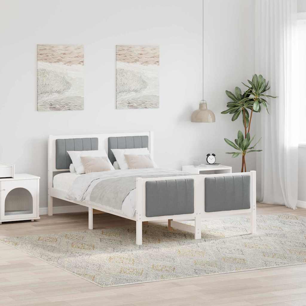 Struttura del Letto Bianco e grigio chiaro 120 x 190 cm | homemem39