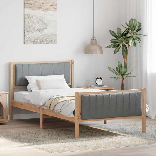 Struttura del Letto Marrone e grigio chiaro 100 x 200 cm | homemem39