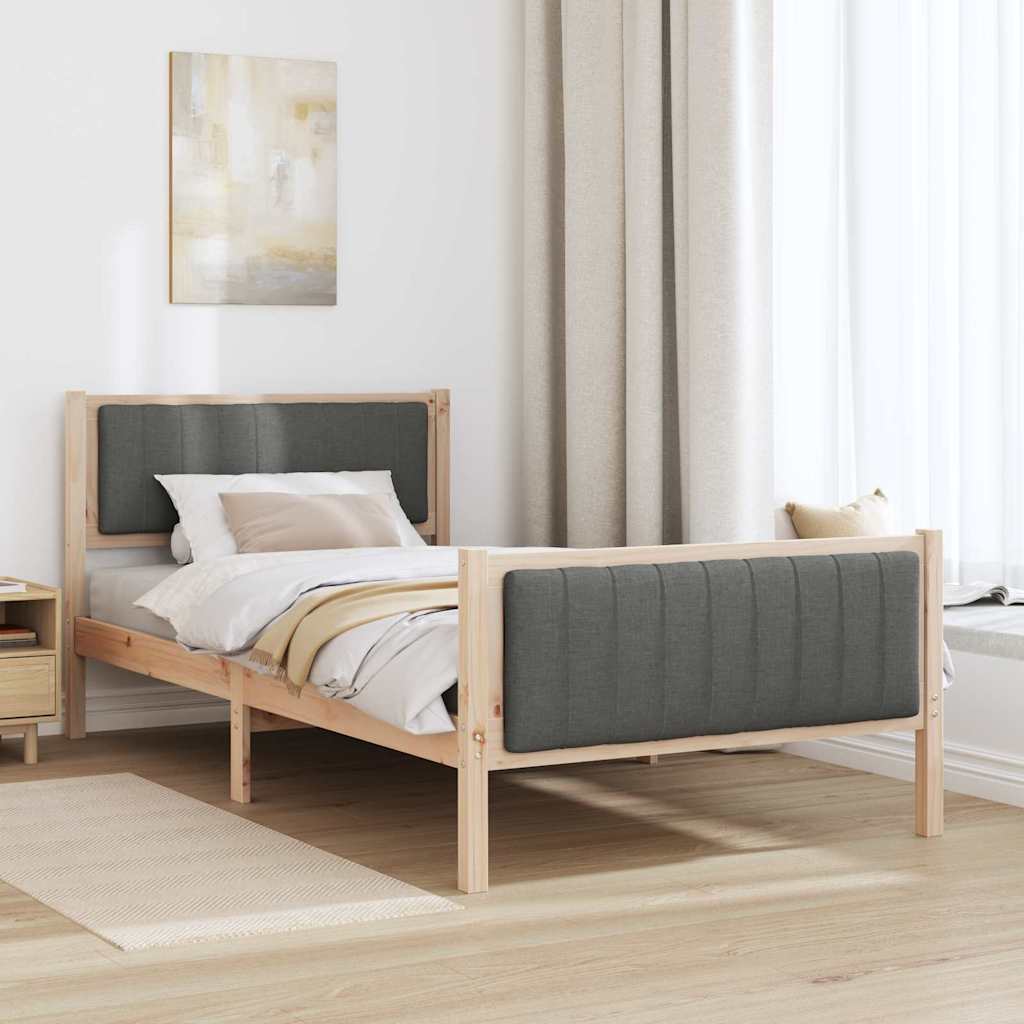 Struttura del Letto marrone e grigio scuro 100 x 200 cm | homemem39