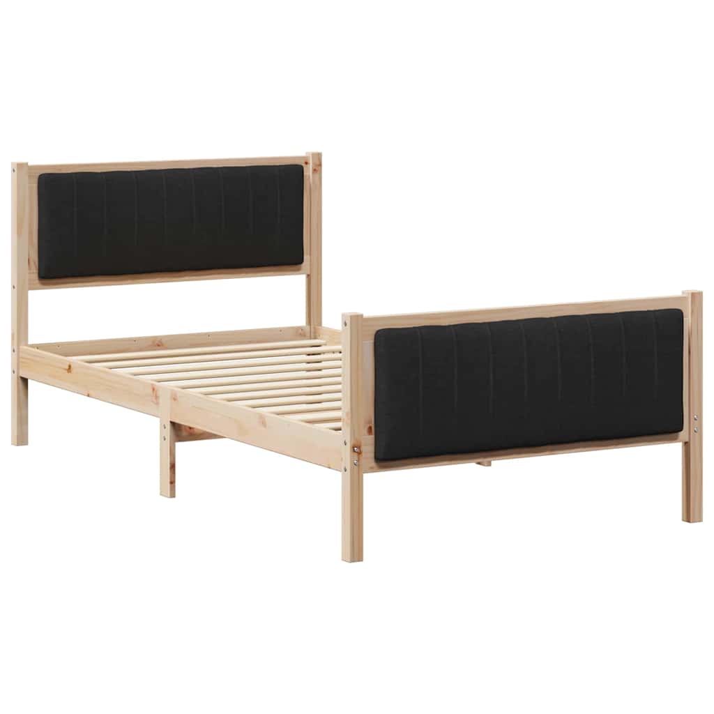 Struttura del Letto con testiera Marrone e nero 100 x 200 cm | homemem39