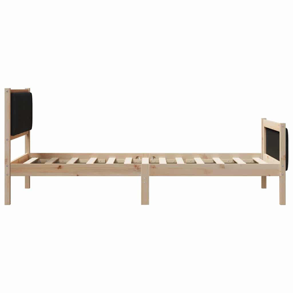Struttura del Letto con testiera Marrone e nero 100 x 200 cm | homemem39