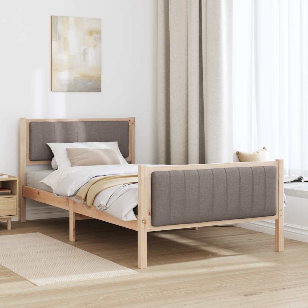 Struttura del Letto con testiera Marrone e taupe 100 x 200 cm | homemem39