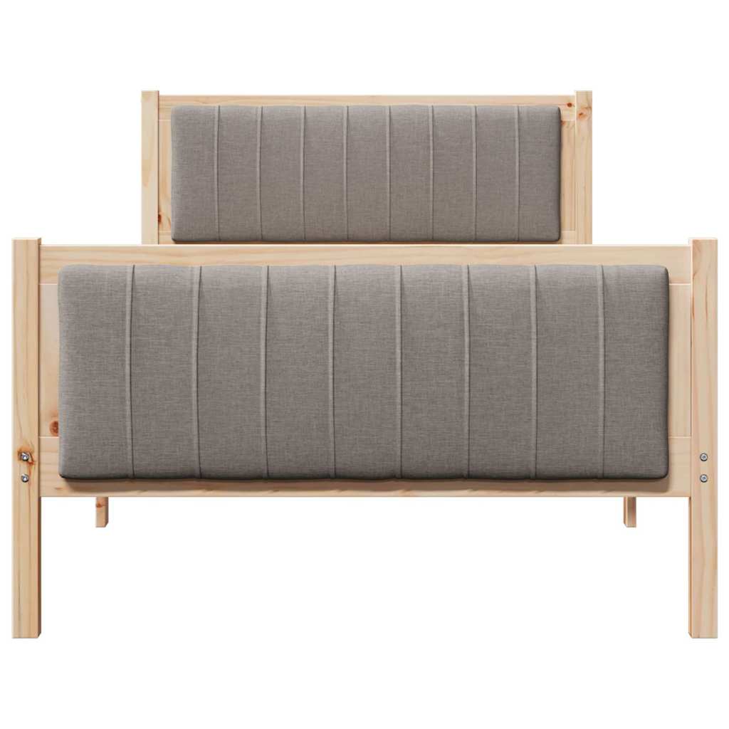 Struttura del Letto con testiera Marrone e taupe 100 x 200 cm | homemem39
