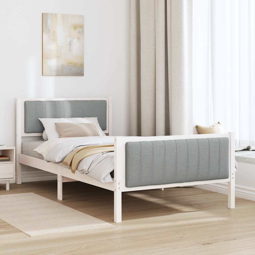 Struttura del Letto Bianco e grigio chiaro 100 x 200 cm | homemem39