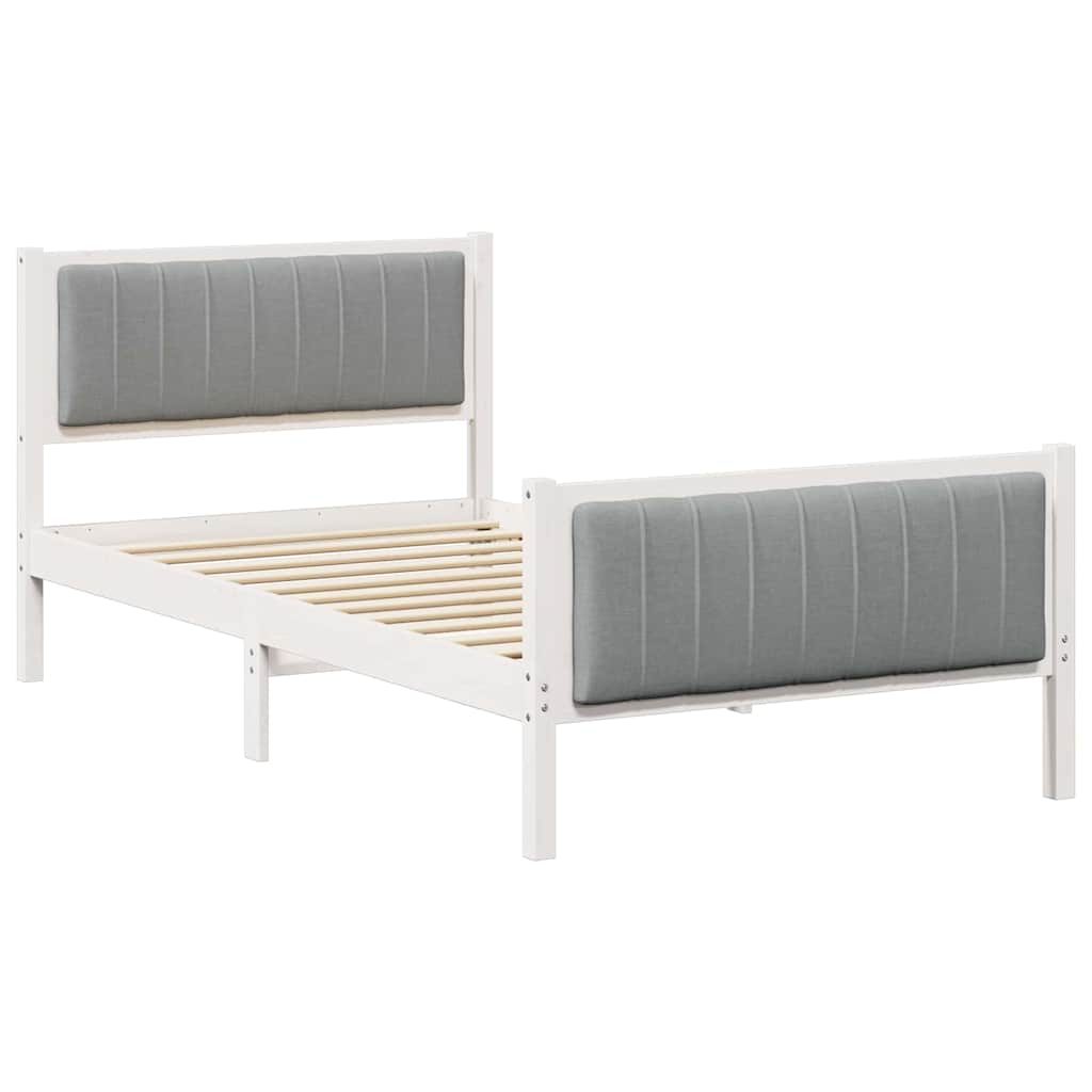 Struttura del Letto Bianco e grigio chiaro 100 x 200 cm | homemem39