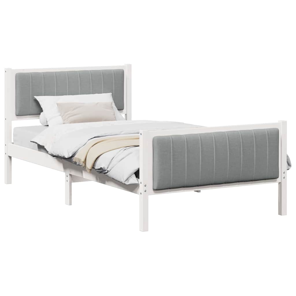 Struttura del Letto Bianco e grigio chiaro 100 x 200 cm | homemem39