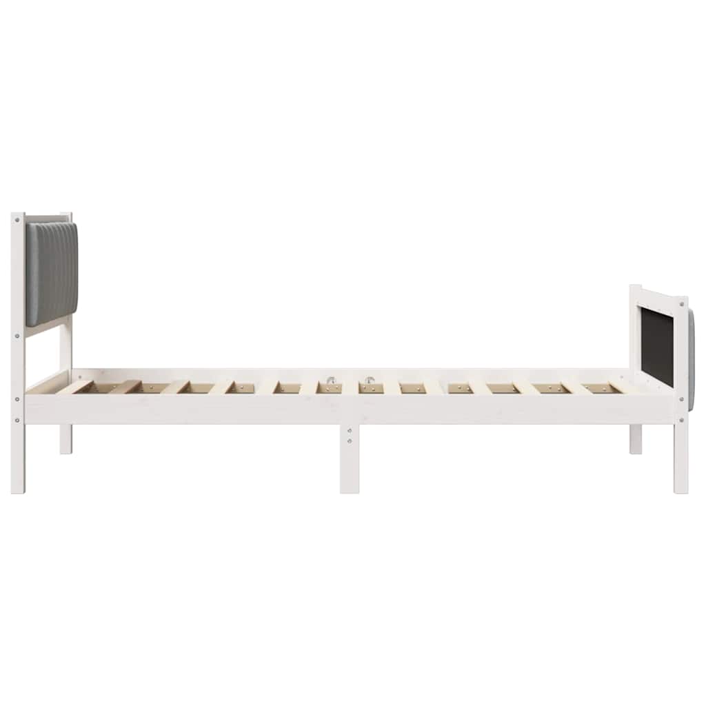 Struttura del Letto Bianco e grigio chiaro 100 x 200 cm | homemem39