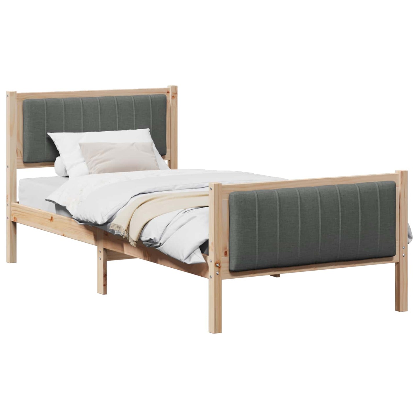 Struttura del Letto marrone e grigio scuro 90 x 200 cm | homemem39