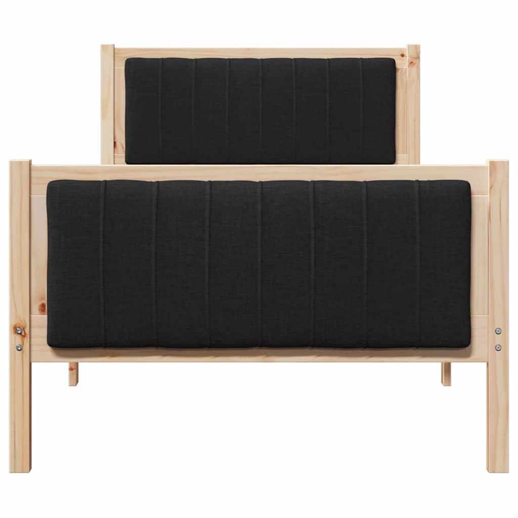 Struttura del Letto con testiera Marrone e nero 90 x 200 cm | homemem39
