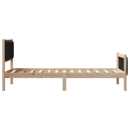 Struttura del Letto con testiera Marrone e nero 90 x 200 cm | homemem39