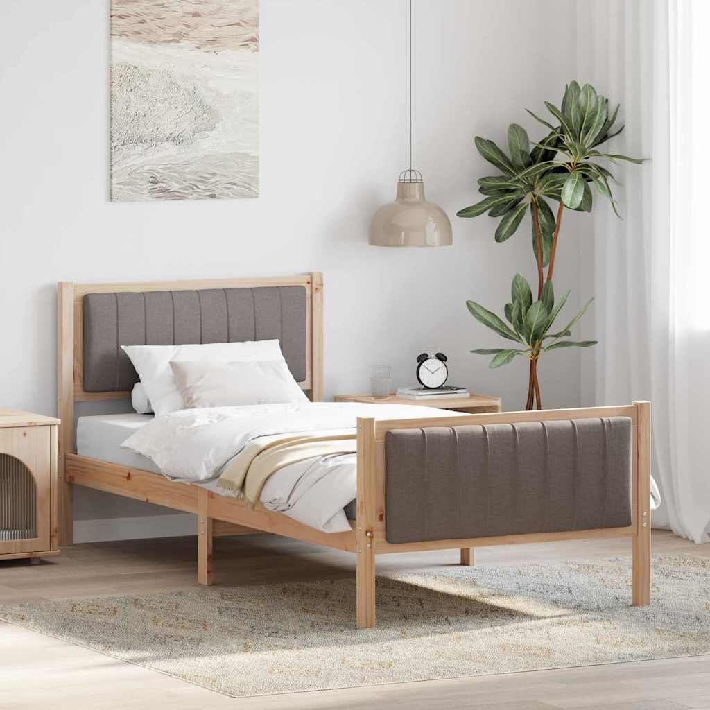 Struttura del Letto con testiera Marrone e taupe 90 x 200 cm | homemem39