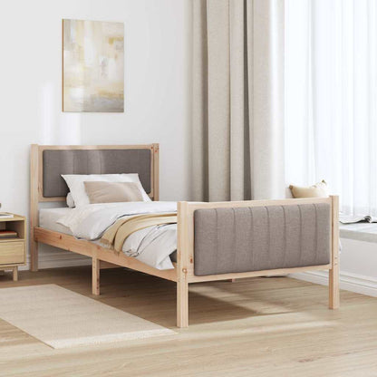 Struttura del Letto con testiera Marrone e taupe 90 x 200 cm | homemem39