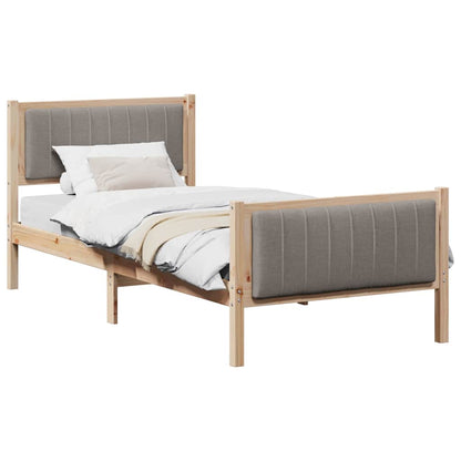 Struttura del Letto con testiera Marrone e taupe 90 x 200 cm | homemem39