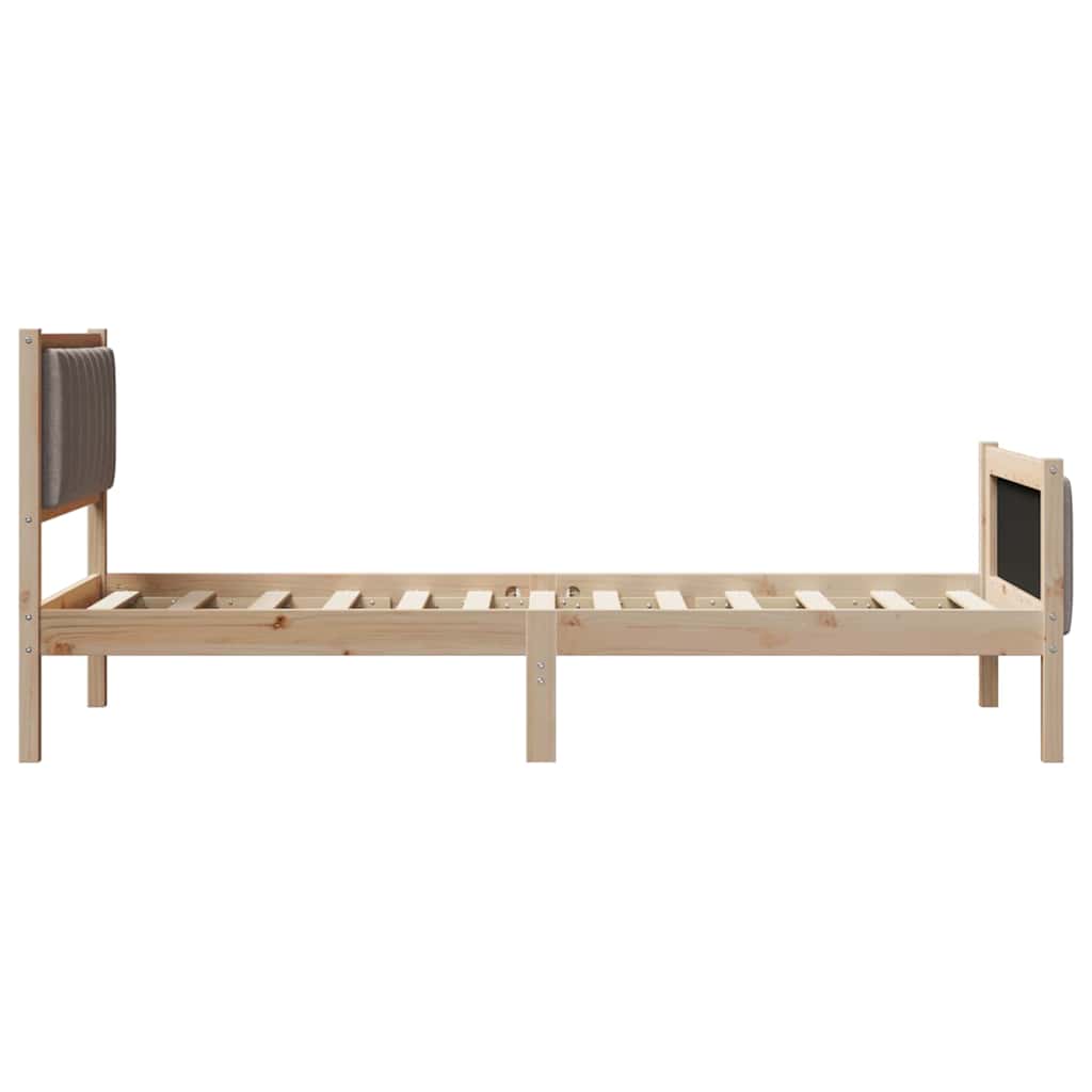 Struttura del Letto con testiera Marrone e taupe 90 x 200 cm | homemem39