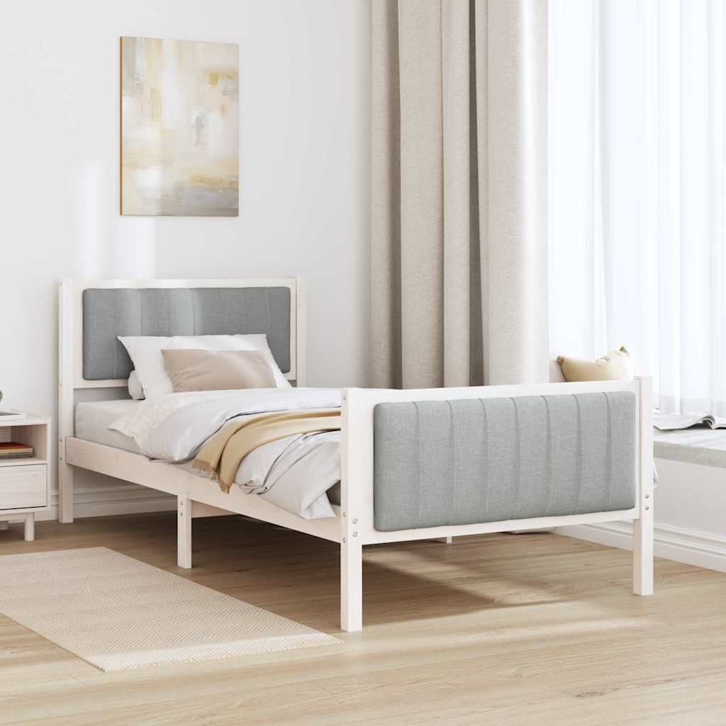 Struttura del Letto Bianco e grigio chiaro 90 x 200 cm | homemem39