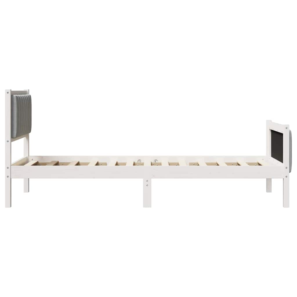 Struttura del Letto Bianco e grigio chiaro 90 x 200 cm | homemem39
