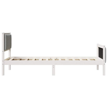 Struttura del Letto Bianco e grigio chiaro 90 x 200 cm | homemem39