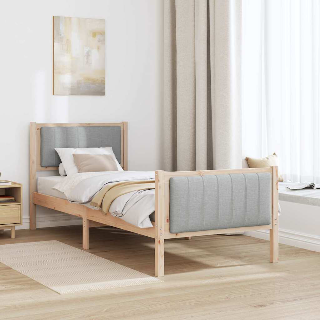 Struttura del Letto Marrone e grigio chiaro 80 x 200 cm | homemem39