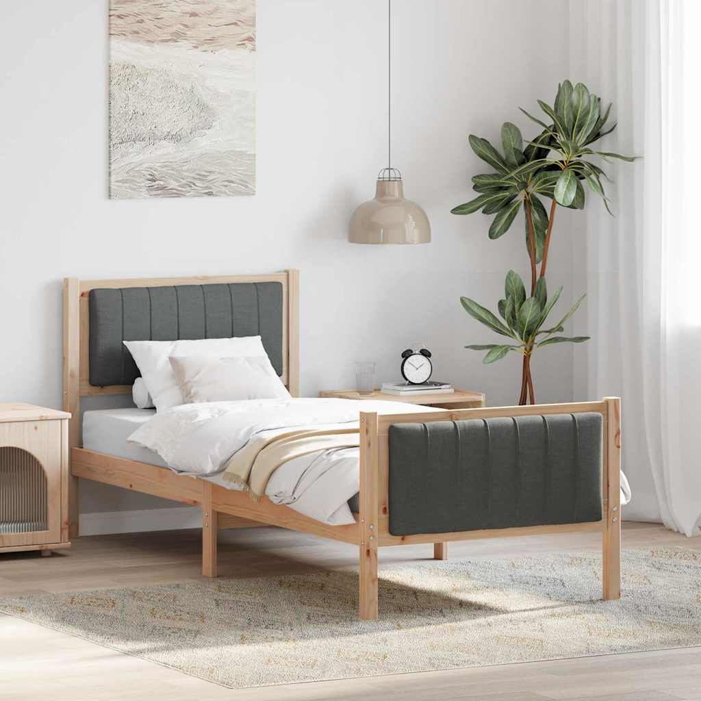 Struttura del Letto marrone e grigio scuro 80 x 200 cm | homemem39