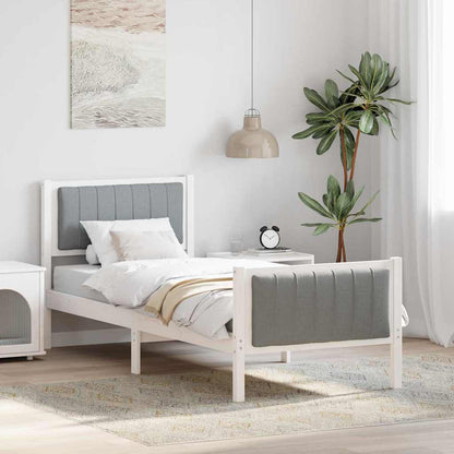 Struttura del Letto Bianco e grigio chiaro 80 x 200 cm | homemem39