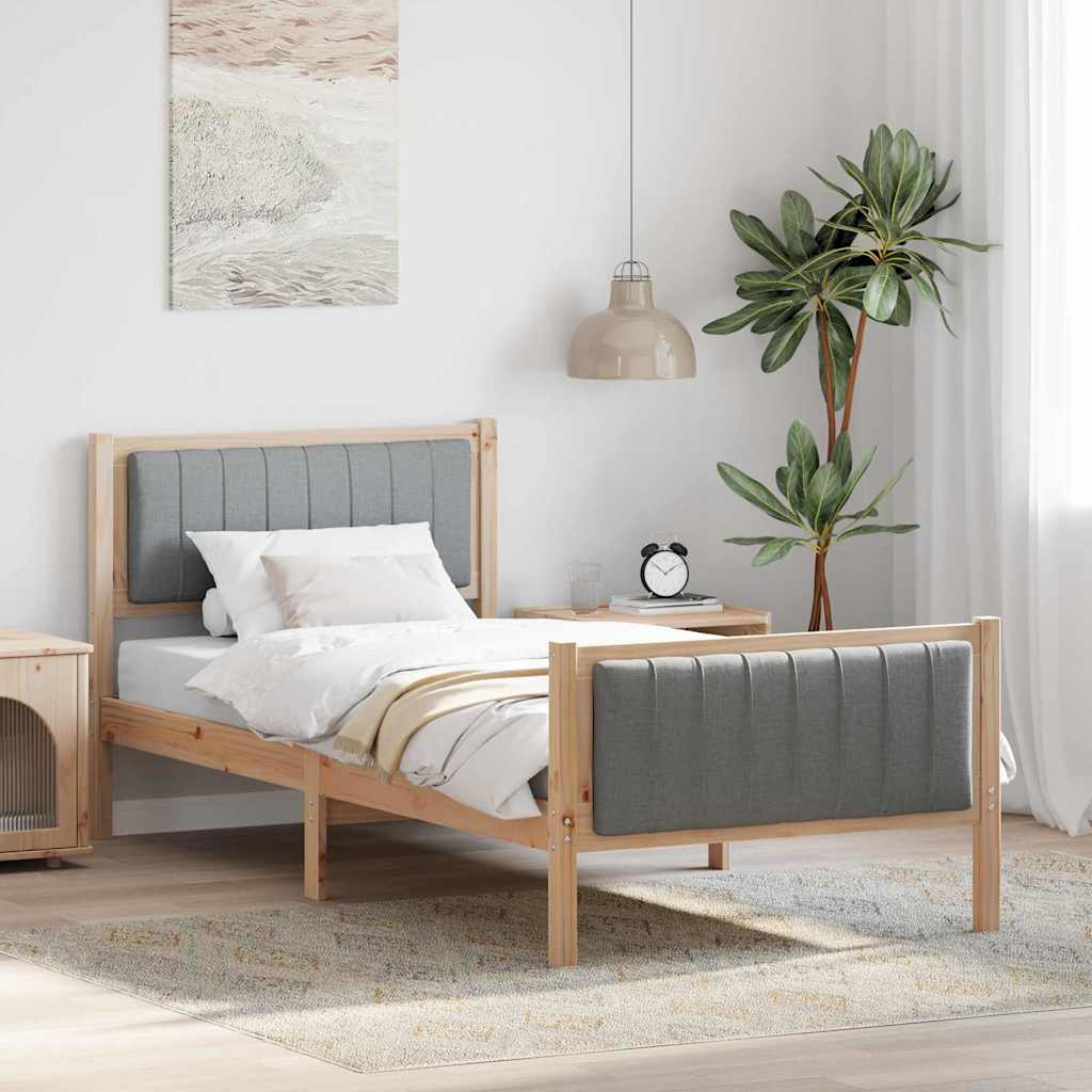Struttura del Letto Marrone e grigio chiaro 90 x 190 cm | homemem39