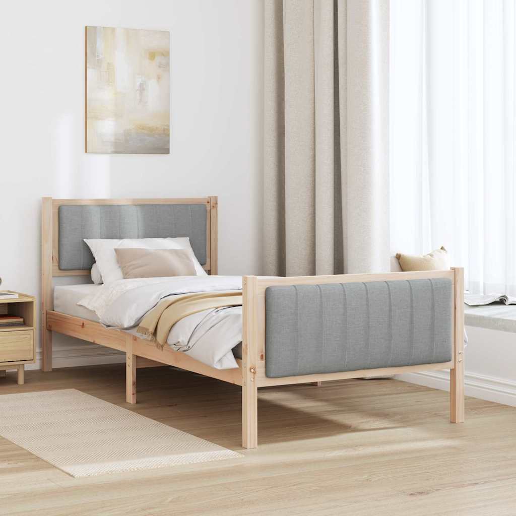 Struttura del Letto Marrone e grigio chiaro 90 x 190 cm | homemem39