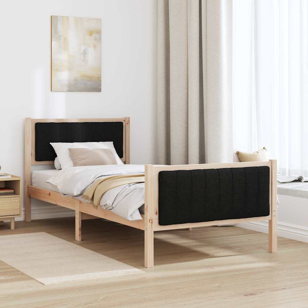 Struttura del Letto con testiera Marrone e nero 90 x 190 cm | homemem39