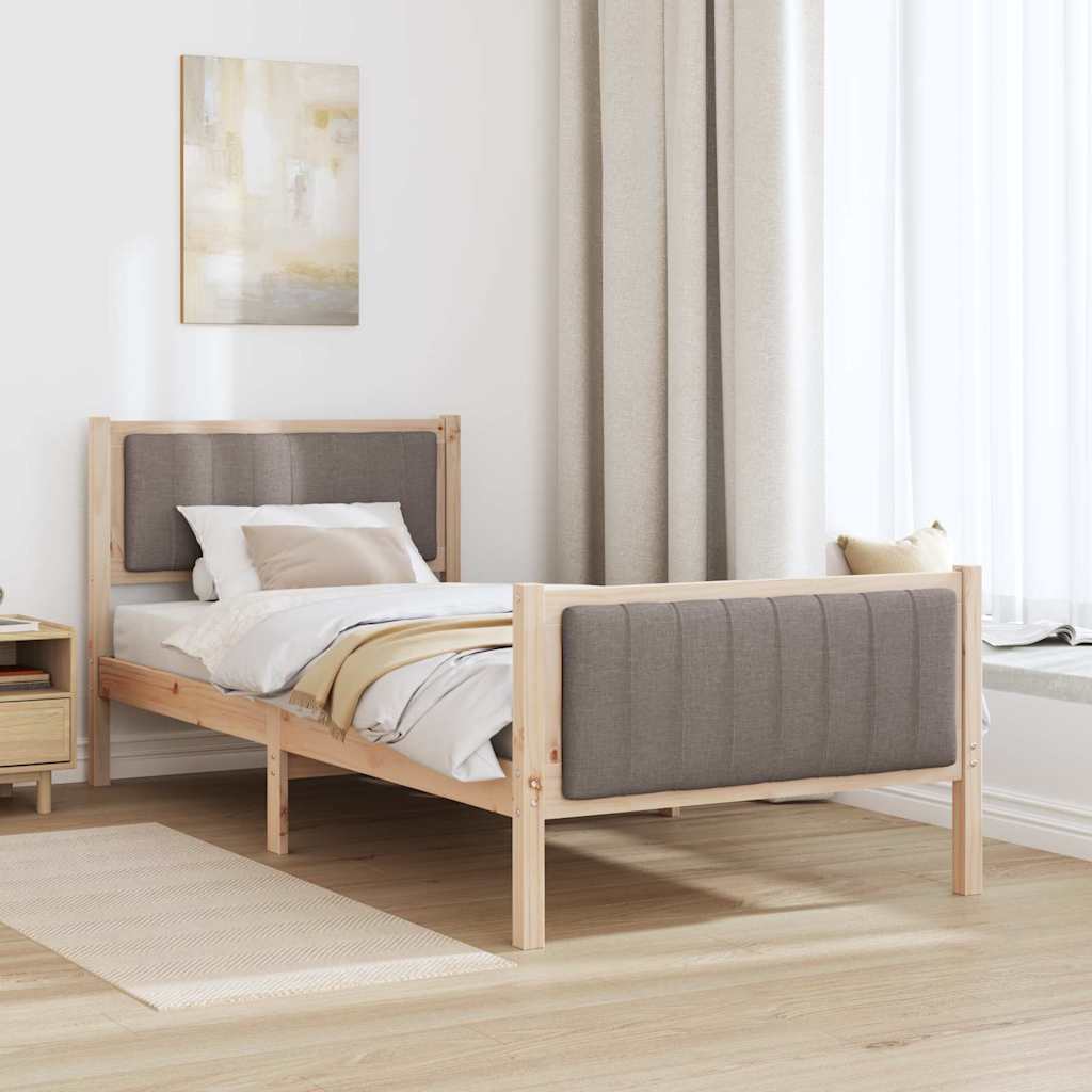 Struttura del Letto con testiera Marrone e taupe 90 x 190 cm | homemem39