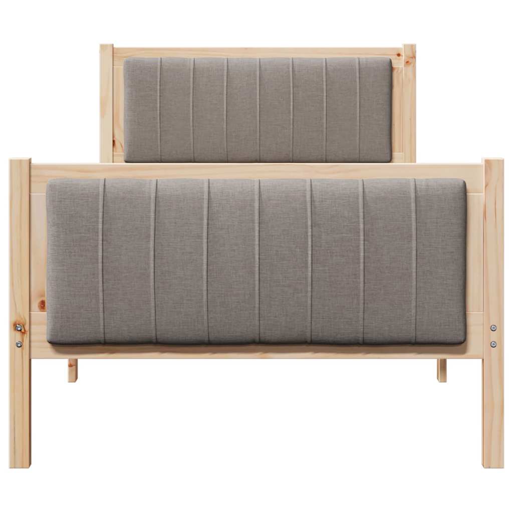 Struttura del Letto con testiera Marrone e taupe 90 x 190 cm | homemem39