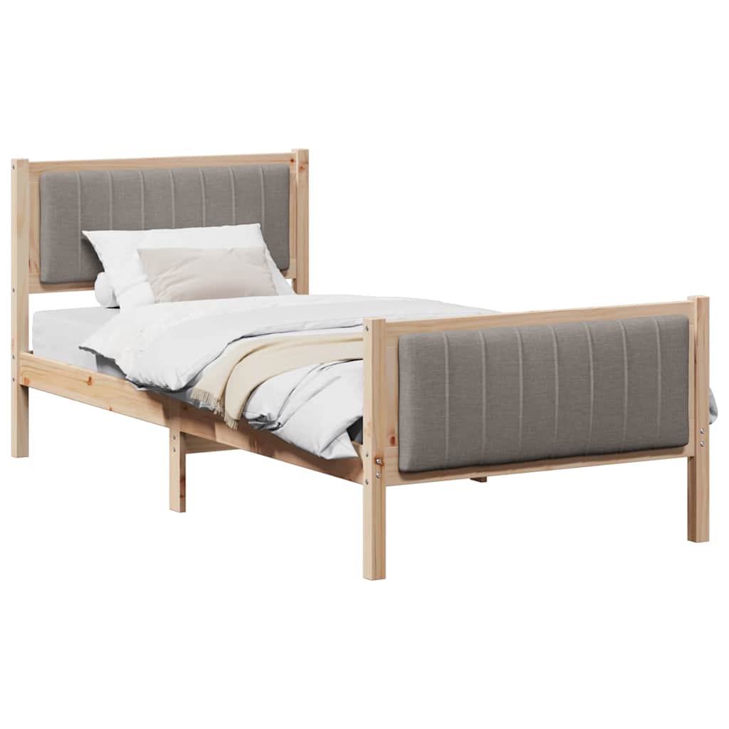 Struttura del Letto con testiera Marrone e taupe 90 x 190 cm | homemem39