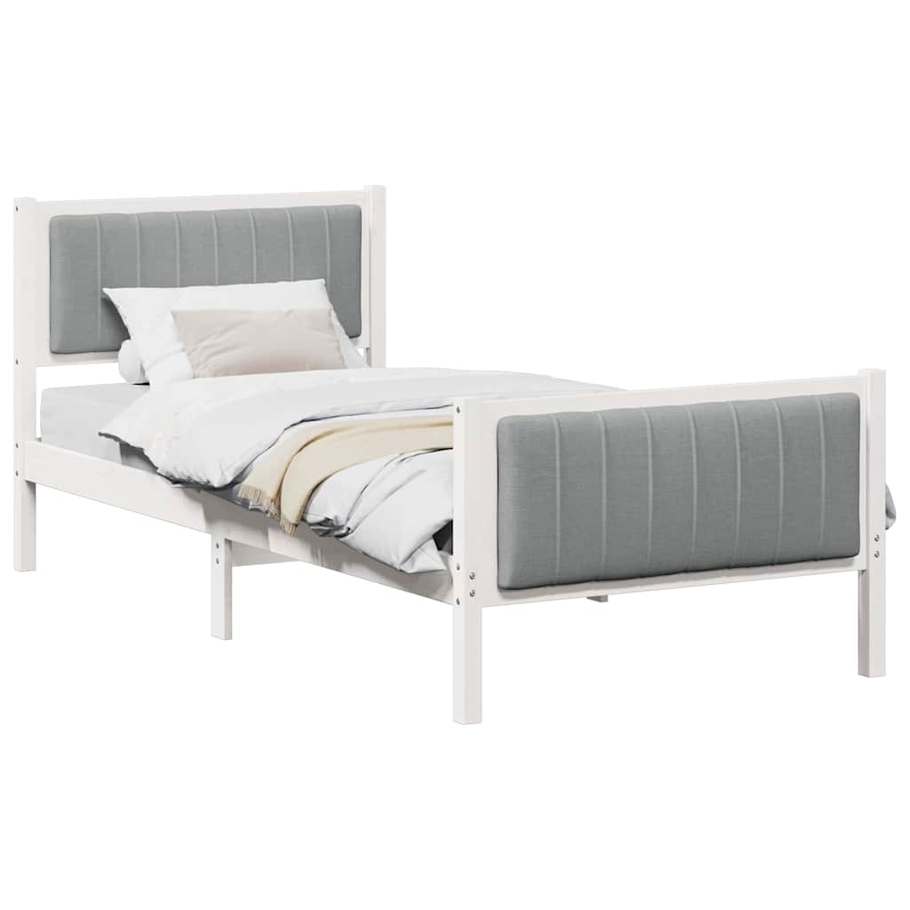 Struttura del Letto Bianco e grigio chiaro 90 x 190 cm | homemem39