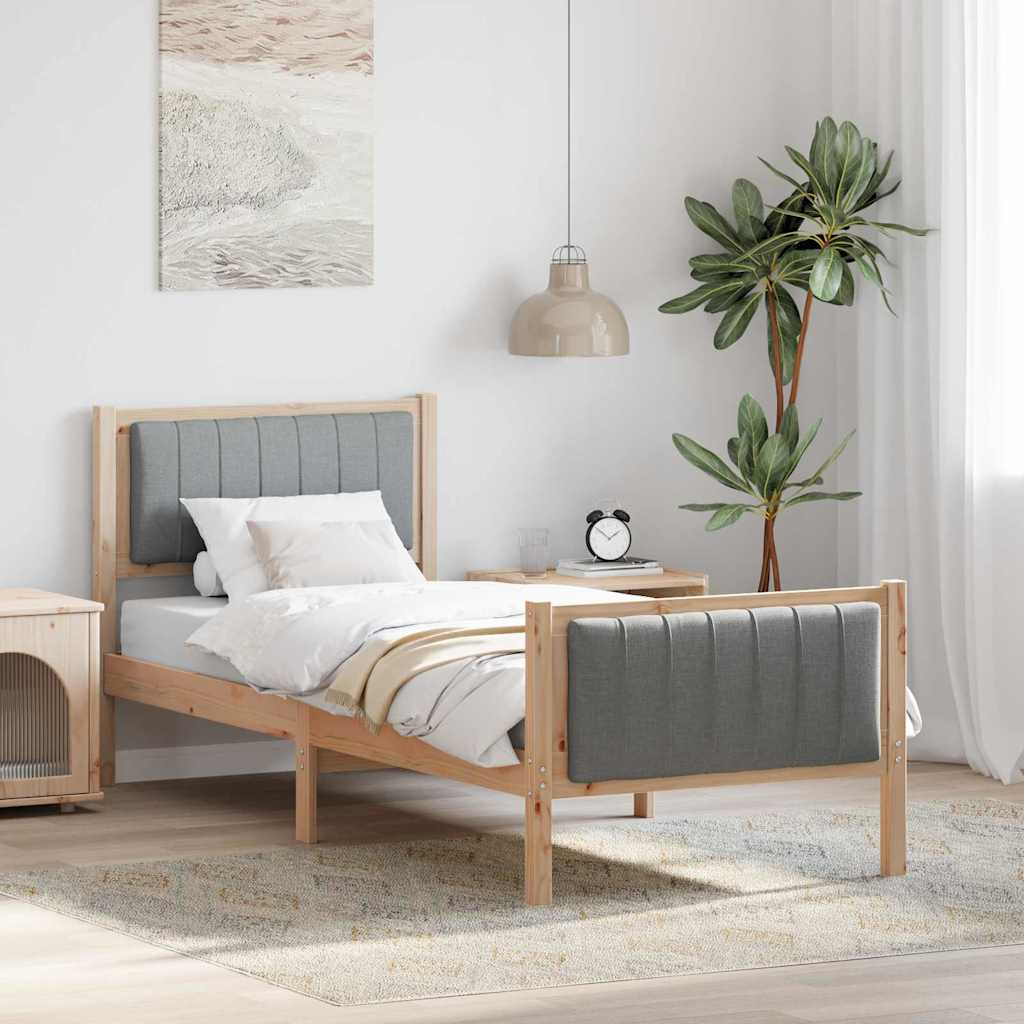 Struttura del Letto Marrone e grigio chiaro 75 x 190 cm | homemem39