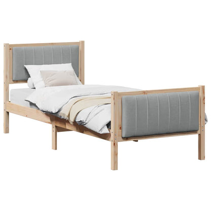 Struttura del Letto Marrone e grigio chiaro 75 x 190 cm | homemem39