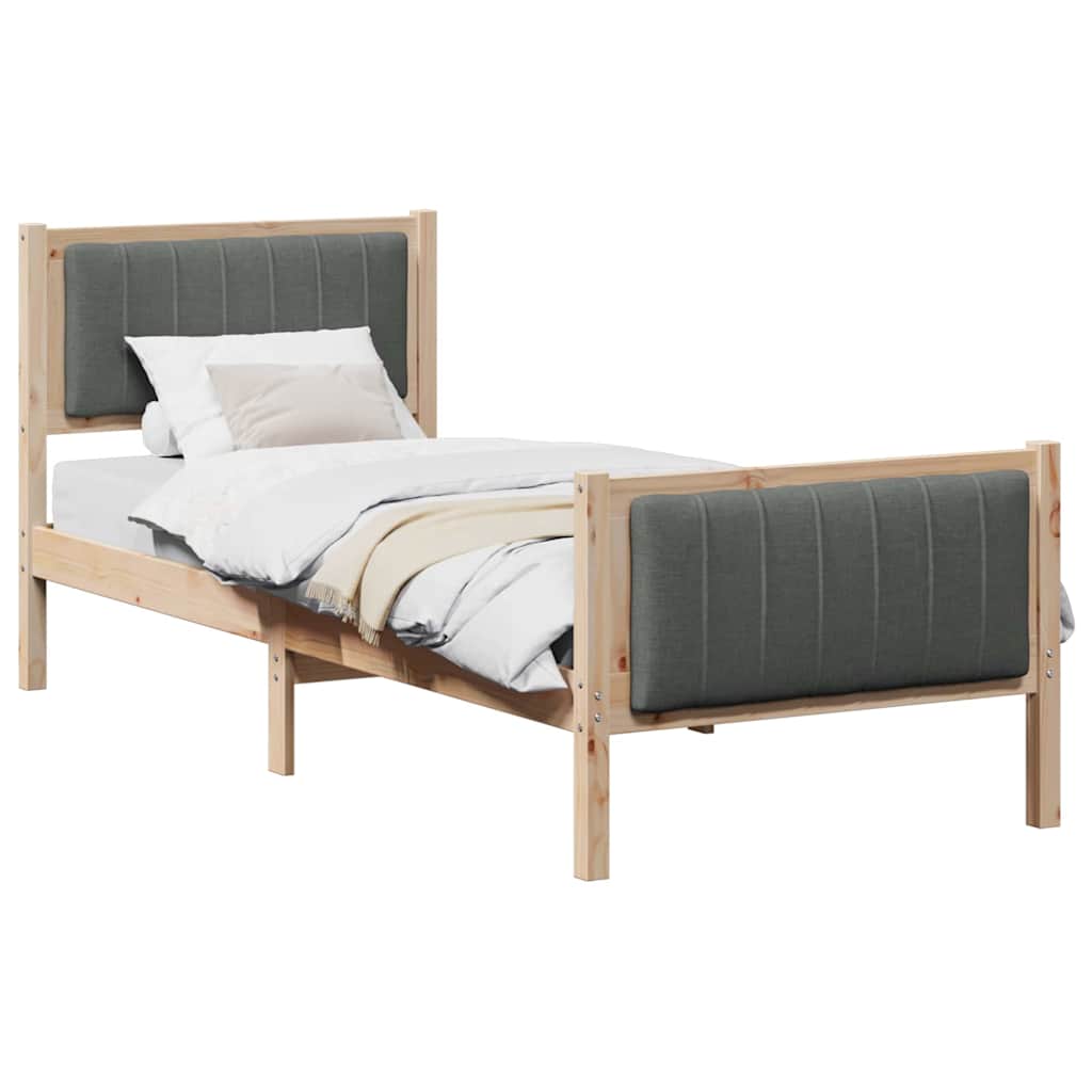 Struttura del Letto marrone e grigio scuro 75 x 190 cm | homemem39