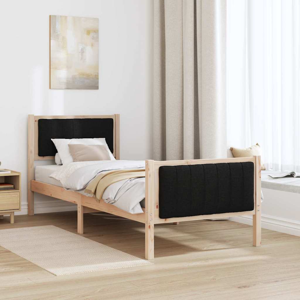 Struttura del Letto con testiera Marrone e nero 75 x 190 cm | homemem39
