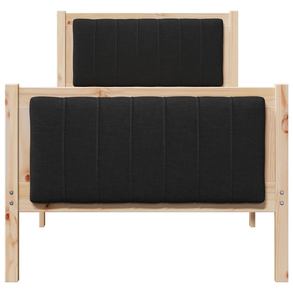 Struttura del Letto con testiera Marrone e nero 75 x 190 cm | homemem39