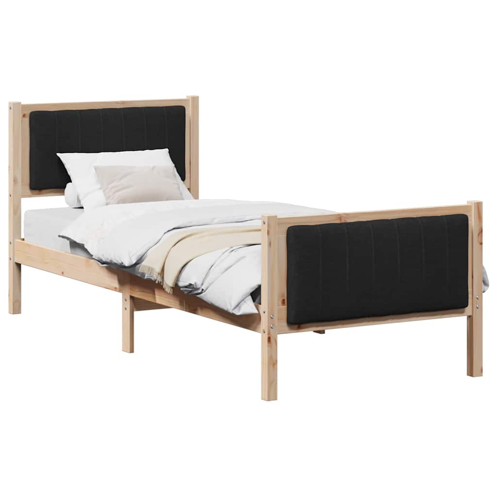 Struttura del Letto con testiera Marrone e nero 75 x 190 cm | homemem39